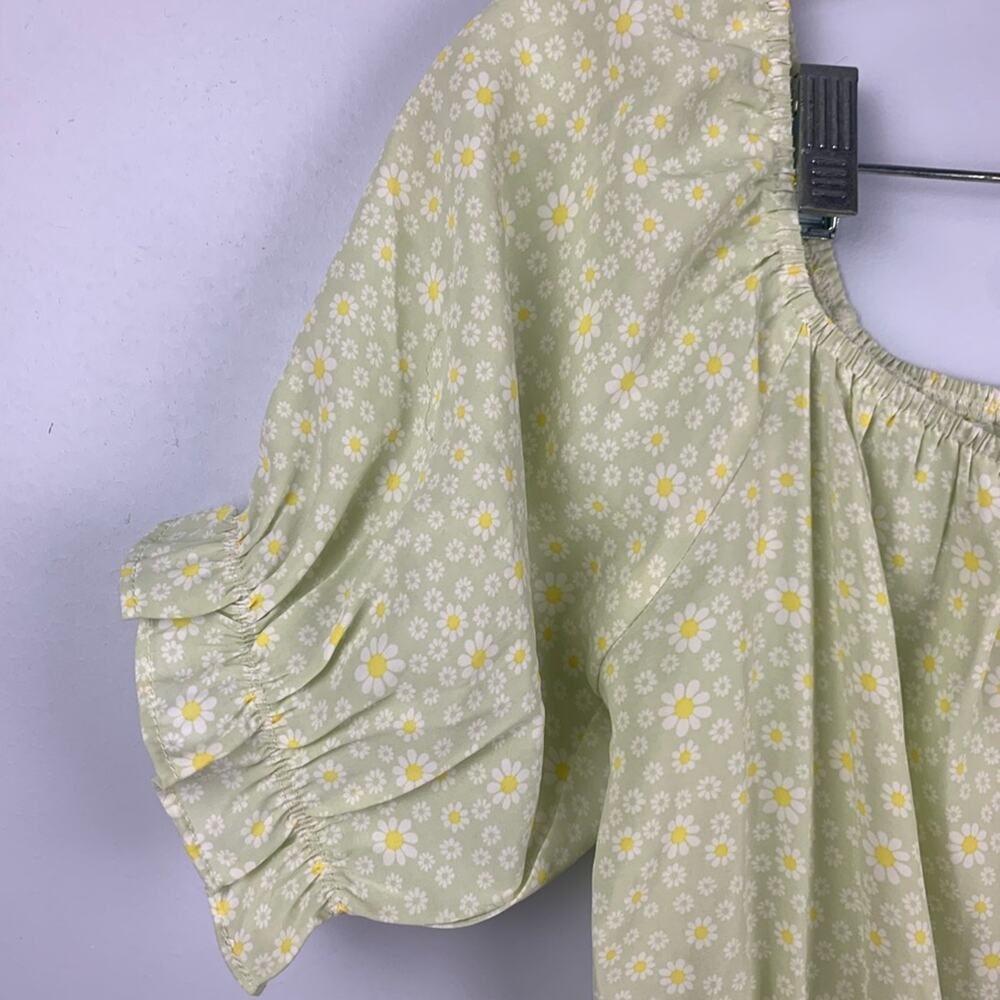 Lucca size small light green daisy flower tiered maxi dress boho cute dainty - Picture 11 of 12